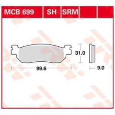 BRAKE PAD SRM SINTER SCOOTER >125