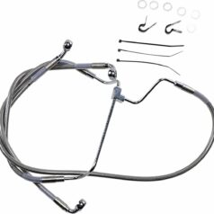 EXTENDED LENGTH FRONT STAINLESS STEEL BRAKE LINE KIT