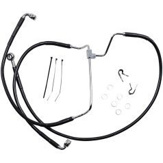 BLACK VINYL/STAINLESS EXTENDED LENGTH FRONT BRAKE LINE KIT