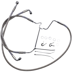 EXTENDED LENGTH FRONT STAINLESS STEEL BRAKE LINE KIT