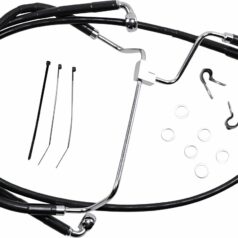 BLACK VINYL/STAINLESS EXTENDED LENGTH FRONT BRAKE LINE KIT