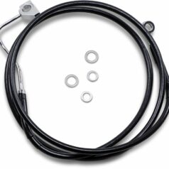BLACK VINYL/STAINLESS EXTENDED LENGTH FRONT BRAKE LINE KIT