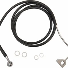 BLACK VINYL/STAINLESS EXTENDED LENGTH FRONT BRAKE LINE KIT