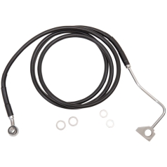 BLACK VINYL/STAINLESS EXTENDED LENGTH FRONT BRAKE LINE KIT