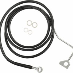 BLACK VINYL/STAINLESS EXTENDED LENGTH FRONT BRAKE LINE KIT