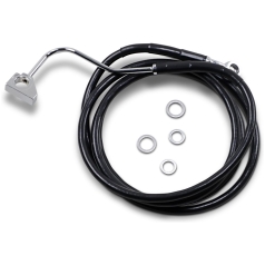 BLACK VINYL/STAINLESS EXTENDED LENGTH FRONT BRAKE LINE KIT