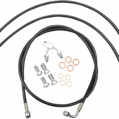 BRAKE LINE BLACK VINYL COATED STAINLESS BRAIDED FOR 12"-14" APE HANGERS
