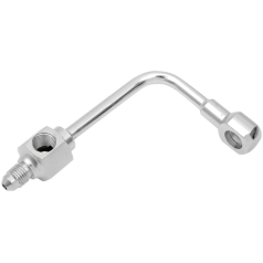 REAR BRAKE LINE BANJO BOLT ADAPTER LONG CHROME AN-3 90° W/ BRAKE LIGHT SWITCH