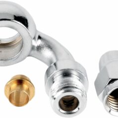 UNIVERSAL BRAKE LINE FITTING CHROME 3/8"/10MM-BANJO 35°