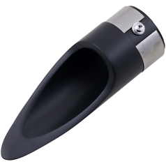 EXHAUST TIP FAMILY JEWELS SCALLOPED BLACK
