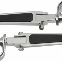 FOOTPEGS U-CLAMP W/ RUBBER INLAY CHROME