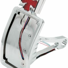 TAILLIGHT LED MALTESE CROSS W/ CURVED VERTICAL SIDE-MOUNT LICENSE PLATE
