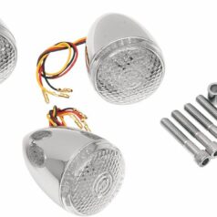 TURN SIGNAL KIT DEUCE RED/AMBER LED CLEAR HONEYCOMB LENS