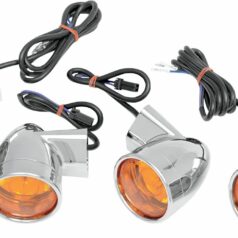 TURN SIGNAL KIT BULLET STYLE AMBER CHROME