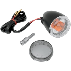 TURN SIGNAL KIT FRONT OEM DEUCE-STYLE SMOKE LENS MATTE BLACK