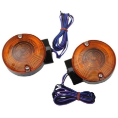 TURN SIGNALS REPLACEMENT FRONT BLACK/AMBER