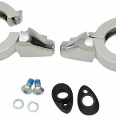 TURN SIGNAL FORK CLAMPS 41MM CHROME