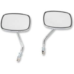 MIRRORS SHORT STEM BOLT-ON LEFT AND RIGHT CHROME