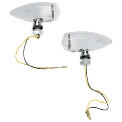CHROME SMOOTH BULLET LED CLEAR MARKER LIGHT