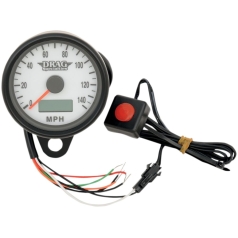 2.4" ELECTRONIC SPEEDOMETER BLACK HOUSING WHITE FACE