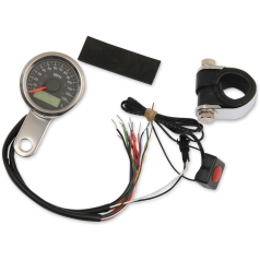 ELECTRONIC SPEEDOMETERS WITH INDICATOR LIGHTS 1-7/8" MINI PROGRAMMABLE 120 MPH