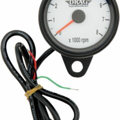 2.4" TACHOMETER 8000RPM LED BLACK HOUSING WHITE FACE