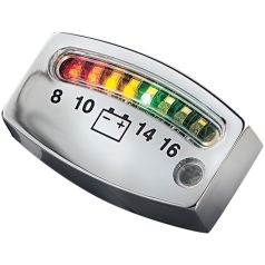 GAUGE BATTERY LED CHROME