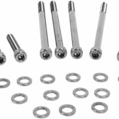 BLACK CHROME SOCKET-HEAD PRIMARY COVER BOLT KIT KNURLED