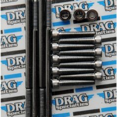 BLACK CHROME SOCKET-HEAD PRIMARY COVER BOLT KIT KNURLED