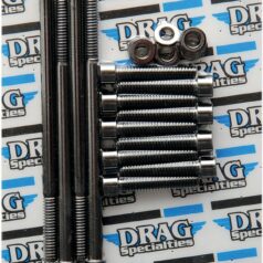 BLACK CHROME SOCKET-HEAD PRIMARY COVER BOLT KIT SMOOTH
