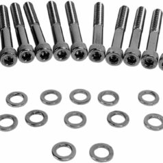 BLACK CHROME SOCKET-HEAD PRIMARY COVER BOLT KIT KNURLED