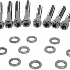 BLACK CHROME SOCKET-HEAD CAM COVER BOLT KIT KNURLED