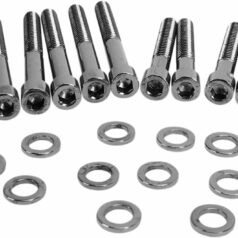 BLACK CHROME SOCKET-HEAD CAM COVER BOLT KIT SMOOTH