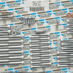 CHROME SOCKET-HEAD MOTOR BOLT KIT KNURLED