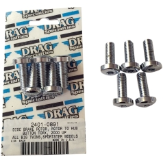 DISC BRAKE REAR HUB MOUNTING BOLT KIT CHROME