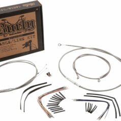 CABLE KIT 14" BRAIDED STAINLESS STEEL HANDLEBAR W/O ABS
