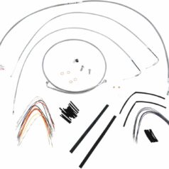 CABLE KIT 14" BRAIDED STAINLESS STEEL HANDLEBAR W/O ABS