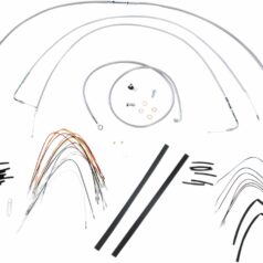 CABLE KIT 14" BRAIDED STAINLESS STEEL HANDLEBAR W/O ABS
