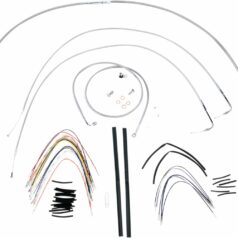 CABLE KIT 16" BRAIDED STAINLESS STEEL HANDLEBAR W/O ABS