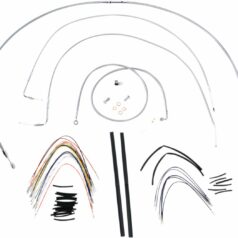 CABLE KIT 18" BRAIDED STAINLESS STEEL HANDLEBAR W/O ABS