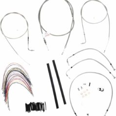 CABLE KIT 16" BRAIDED STAINLESS STEEL HANDLEBAR W/O ABS