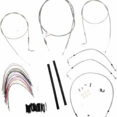 CABLE KIT 18" BRAIDED STAINLESS STEEL HANDLEBAR W/O ABS