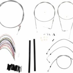 CABLE KIT 18" BRAIDED STAINLESS STEEL HANDLEBAR W/O ABS