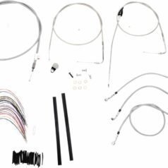 CABLE KIT 18" BRAIDED STAINLESS STEEL HANDLEBAR W/O ABS