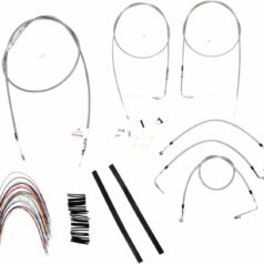 CABLE KIT 16" BRAIDED STAINLESS STEEL HANDLEBAR W/O ABS