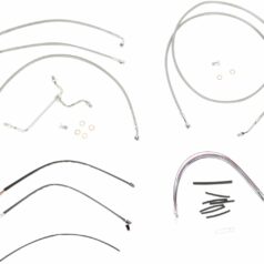 CABLE KIT 15" BRAIDED STAINLESS STEEL HANDLEBAR W/O ABS