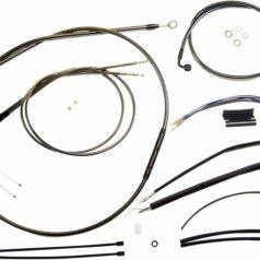 CONTROL CABLE KIT SOFTAIL CHROME BLACK