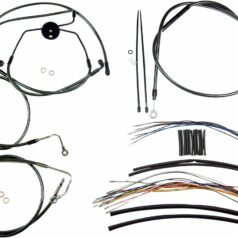 CONTROL CABLE KIT TOURING CHROME BLACK