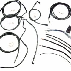 CONTROL CABLE KIT TOURING CHROME BLACK