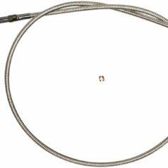 THROTTLE CABLE BRAIDED STAINLESS POLISHED NATURE